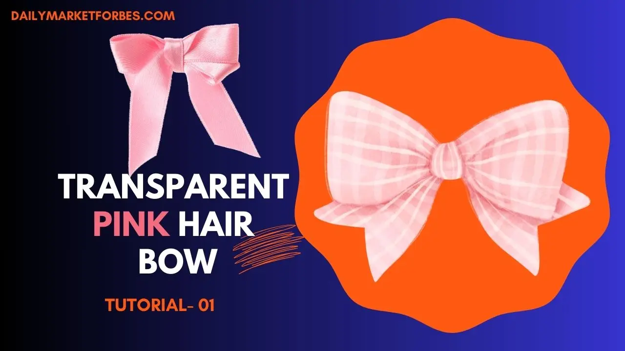 transparent pink hair bow png