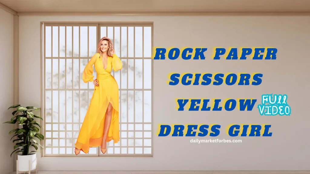 rock paper scissors yellow dress girl