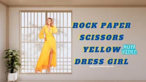 rock paper scissors yellow dress girl